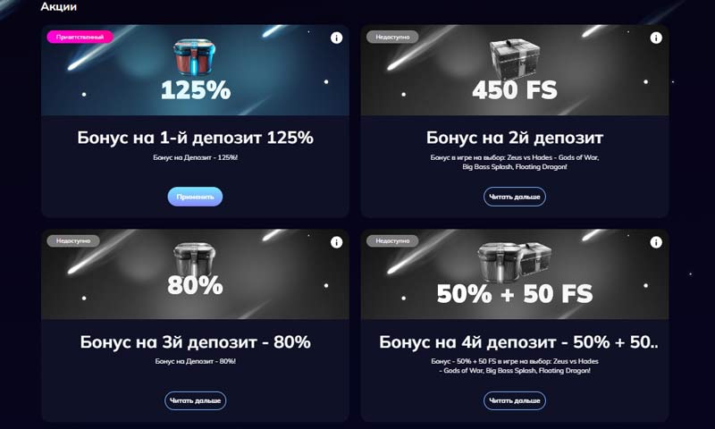 Список доступных промо предложений